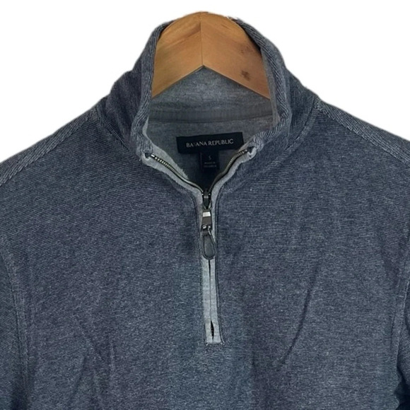 B7 Mens Banana Republic Quarter Zip Preppy Pullover Sweater S - Picture 3 of 4